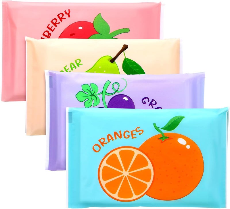 PerKoop 100 Pack Pocket Tissues Travel Slim Packs Small Facial Tissues Wallet Size Toilet Paper for Travel Guest Wedding Supplies, 4 Styles(Fruits) - Image 1